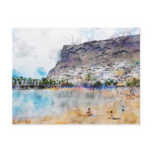 Watercolor schilderij van Puerto de Morgan bij Gra