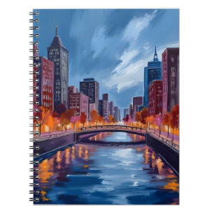 Watercolor Schilderij van Stadsnachten Notitieboek