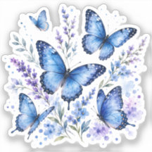 Watercolor Schildering Blauwe Vlinders