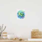 Watercolor Schildpad Poster (Keuken)