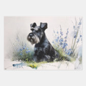Watercolor Schnauzer Decoupage Inpakpapier Vel (Voorkant)