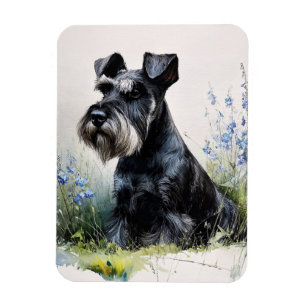 Watercolor Schnauzer Flexibel Magneet