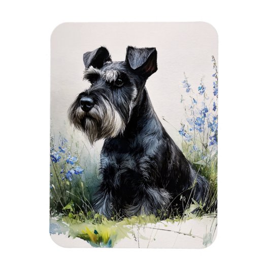 Watercolor Schnauzer Flexibel Magneet (Verticaal)