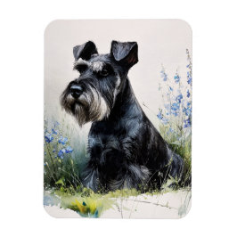 Watercolor Schnauzer Flexible Magneet