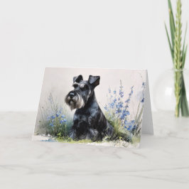 Watercolor Schnauzer Kaart