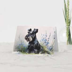 Watercolor Schnauzer Kaart