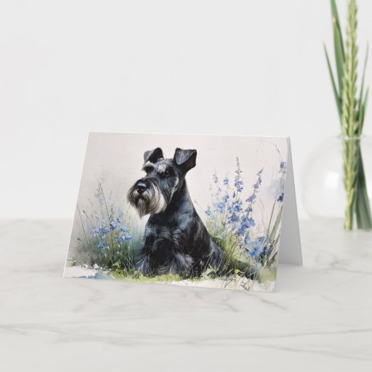Watercolor Schnauzer Kaart (Voorkant)