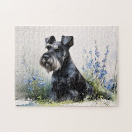 Watercolor Schnauzer Legpuzzel
