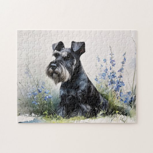 Watercolor Schnauzer Legpuzzel (Horizontaal)