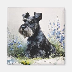 Watercolor Schnauzer Magneet