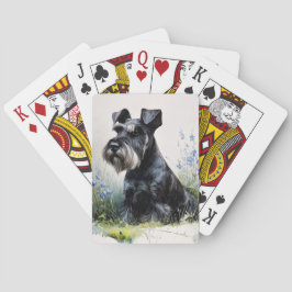 Watercolor Schnauzer Pokerkaarten