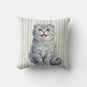 Watercolor Schotse Fold Kat Kussensloop Kussen