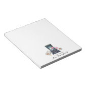 Watercolor Schrijfmachine | Monogram Briefpapier Notitieblok (Schuin)