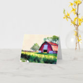 Watercolor schuur aanpasbaar kaart (Gele Bloem)