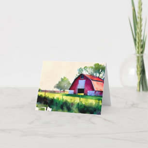 Watercolor schuur aanpasbaar kaart