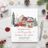Watercolor Schuur Truck Landelijke Kerstfeest Flyer