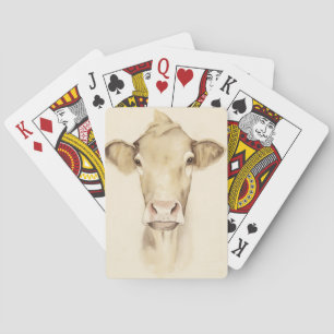 Watercolor Schuurdieren   Koe Pokerkaarten
