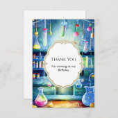 Watercolor Science Magic Scientist Verjaardag Bedankkaart (Voorkant / Achterkant)