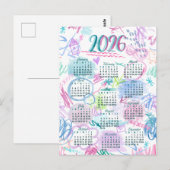 Watercolor scribbles calendar  briefkaart (Voorkant / Achterkant)