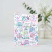 Watercolor scribbles calendar  feestdagenkaart (Staand voorkant)
