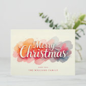 Watercolor Script 3 Foto Kerstkaart (Staand voorkant)