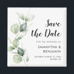 Watercolor Script Botanical Wedding Save the Date Magneet<br><div class="desc">Cute Botanical Watercolor Eucalyptus Wedding save the date magnet that makes a perfect keepsake for your guests and will be cherished for years. Easily replace the names,  announcement,  date,  and venue to create a one-of-a-kind save the date announcement</div>