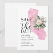 Watercolor Script Californië Bestemmingshuwelijk Save The Date (Voorkant / Achterkant)