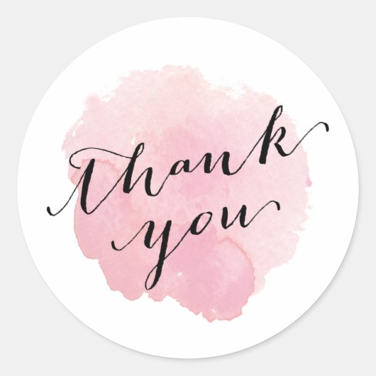 Watercolor Script Modern | Dank je wel Ronde Sticker (Voorkant)