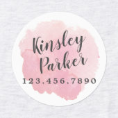Watercolor Script Naam Strijkijzer Labels (Design 1)