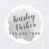 Watercolor Script Naam Strijkijzer Labels (Design 2)