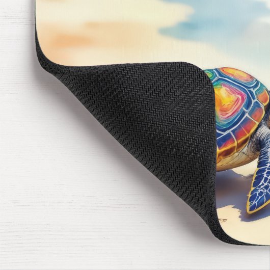 Watercolor Sea Turtle Muismat (Hoek)