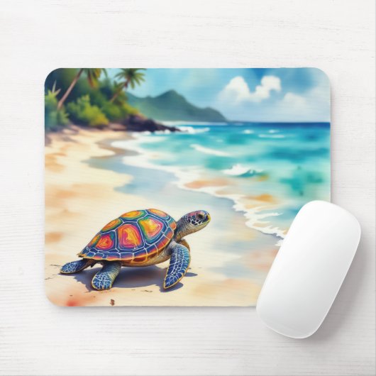 Watercolor Sea Turtle Muismat (Met muis)
