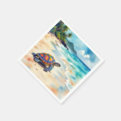 Watercolor Sea Turtle On a Beach Servet (Hoek)
