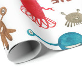 Watercolor seamless pattern of funny monsters and cadeaupapier (Rol Hoek)
