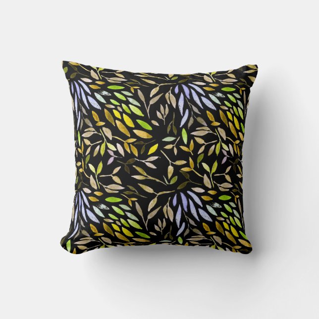 Watercolor seamless pattern with colorful leaves.  kussen (Voorkant)