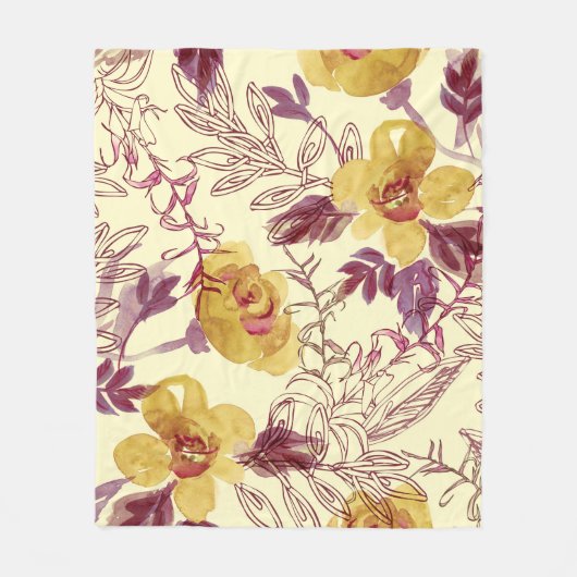 Watercolor Seamless Pattern with Contoured Element Fleece Deken (Voorkant)