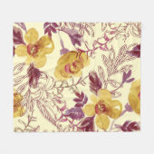 Watercolor Seamless Pattern with Contoured Element Fleece Deken (Voorkant (Horizontaal))