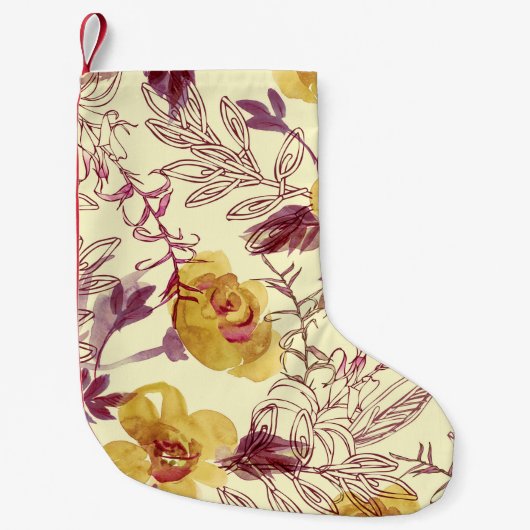 Watercolor Seamless Pattern with Contoured Element Kleine Kerstsok (Voorkant)