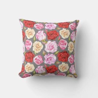 Watercolor seamless pattern with roses. Seamless w Kussen