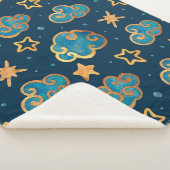 Watercolor seamless pattern with the moon, stars, sherpa deken (3/4)