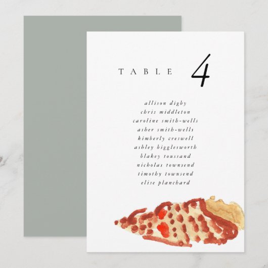 Watercolor Seashell Beach 5x7" Wedding Seat Chart (Voorkant / Achterkant)