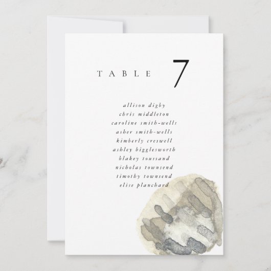 Watercolor Seashell Beach 5x7" Wedding Seat Chart (Voorkant)