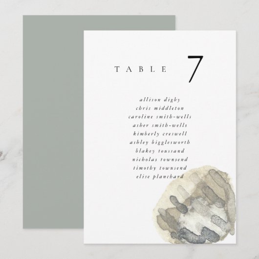 Watercolor Seashell Beach 5x7" Wedding Seat Chart (Voorkant / Achterkant)