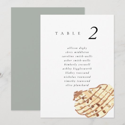 Watercolor Seashell Beach 5x7" Wedding Seat Chart (Voorkant / Achterkant)