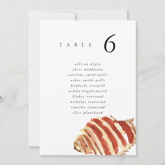 Watercolor Seashell Beach 5x7" Wedding Seat Chart (Voorkant)
