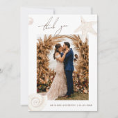 Watercolor Seashells Beach Destination Wedding Bedankkaart (Voorkant)