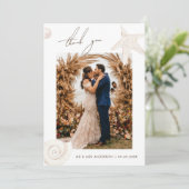 Watercolor Seashells Beach Destination Wedding Bedankkaart (Staand voorkant)