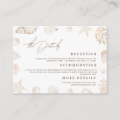 Watercolor Seashells Nautical Wedding Details Informatiekaartje (Voorkant)