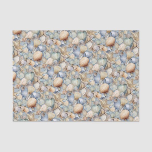 Watercolor Seashells Tissuepapier (Voorkant)
