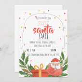 Watercolor Secret Santa Kerstfeestje Kaart (Voorkant / Achterkant)